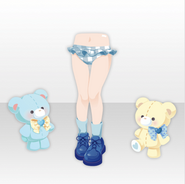 (Pant&Skirt) Vintage LOVE Plush Bear Bottoms ver.A pale blue