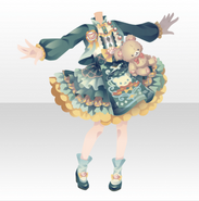 (Tops) Autumn Lovely Bear Shoulder Top ver.A green