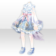 (Tops) Felicita Rabbit Stripe Dress ver.A white