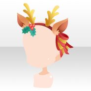 (Head Accessories) Mistletoe on Reindeer Headband ver.A red