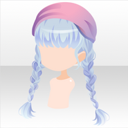 (Hairstyle) Christmas Hat on Braided Hair ver.A blue