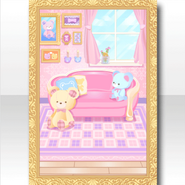 (Wallpaper/Profile) Happy Teddy Cute Living Room Wallpaper ver.A pink