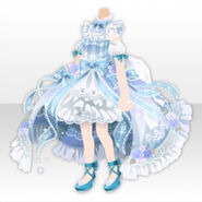 (Tops) Little Girl Rabbit and Rose Lace Dress ver.A blue