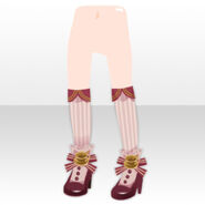 (Pant&Skirt) Heart Cafe Striped Socks ver.A pink