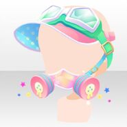 (Head Accessories) Colorful Splash Cap with Guard Mask ver.A green