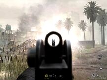 Una M16A4 disparando en CoD 4