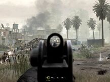 Mirilla de una M16A4 en CoD 4