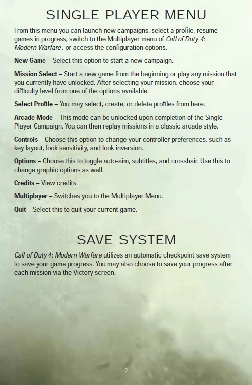 Manual | Call of Duty 4: Modern Warfare Wiki | Fandom