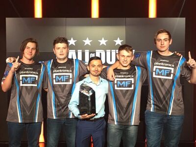 Mindfreak after winning 2016 ANZ CWL Stage 1 Playoffs. (LtR: Fighta, Denz, Naked, BuZZO, and Shockz).