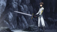 Suzaku showing his sword