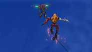 Guren balancing on a Harken Tether using its Landspinners