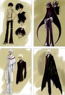 Original designs for Lelouch and his Zero