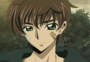 Closeup of Suzaku's face.