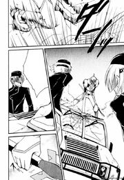 Suzaku lands on the hood of a truck.