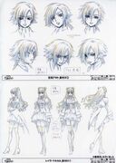 Character design of Leila and the sketch of Akito Hyuga