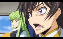 Lelouch and CC shocked to see Nunnally alive.
