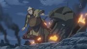 Hong Gu escaping from his damaged Knightmare.
