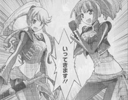 Oldrin and Marirrosa in their Star of Madrid outfit