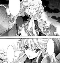 Euliya using her Geass to talk with Oldrin