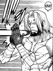 Isshin catches Reny's knife