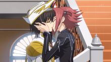 Kallen and Lelouch's farewell kiss