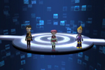 Ulrich, Aelita, and Odd going to the lower part of a tower.