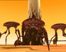 Three Krabs guard an activated tower in Attack of the Zombies.