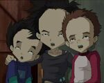 Being held by Yumi as the asteroid comes closer.
