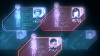Ulrich's and Yumi's ID cards being red while Aelita's is blue.