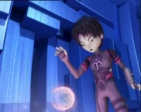 William about to get hit by the energy field.