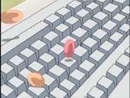 Caramelle di Odd sul computer di Jeremie.