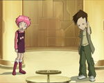 Both Ulrich and Aelita emerge from the scanners.