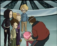 Jim helps the team after Aelita faints.