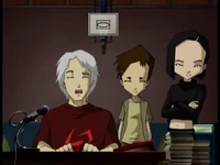 Opening Act He doesn't like Odds music image 1.png (433 KB) He listens to Odd's demo with Yumi and Ulrich.