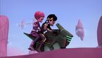 Ulrich and Aelita riding together in The Codeless.