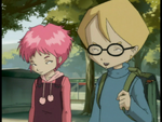 Jeremie and Aelita at the playground.