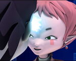 Aelita transferring her DNA link to Yumi.