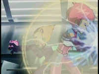 Lab Rat Odd and Aelita fight image 1.png (568 KB) Aelita creates a shield to give Odd time to shoot the supercomputer.