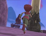 Aelita heads closer and closer to the tower.