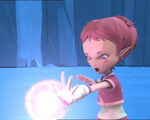 A possessed Aelita fires an energy field at Yumi...