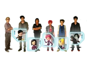 Лиоко ратници (). Слева на десно: Џереми, Улрик, Јуми, Аелита, Од, Вилијам.