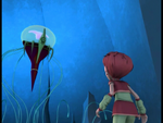 Aelita unexpectedly runs into it in an ice cave.