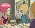 Surprised when Aelita angry at him.