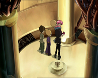 Aelita coming out of the scanner in Straight to Heart.