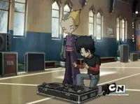 William and Odd try to fix the mixing board.