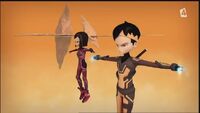 Yumi and Ulrich virtualized in Evolution.