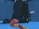 ...but Aelita dodges Yumi's fan...