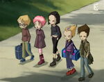 Aelita talking to her friends.