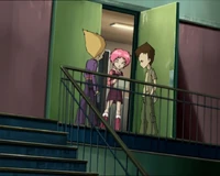 Aelita talking to Odd and Ulrich.