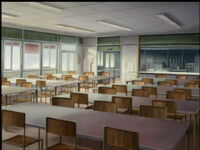 Empty Cafeteria.